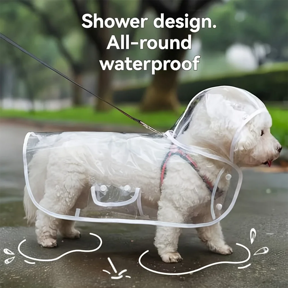 Clear Transparent Waterproof Raincoat for Dogs