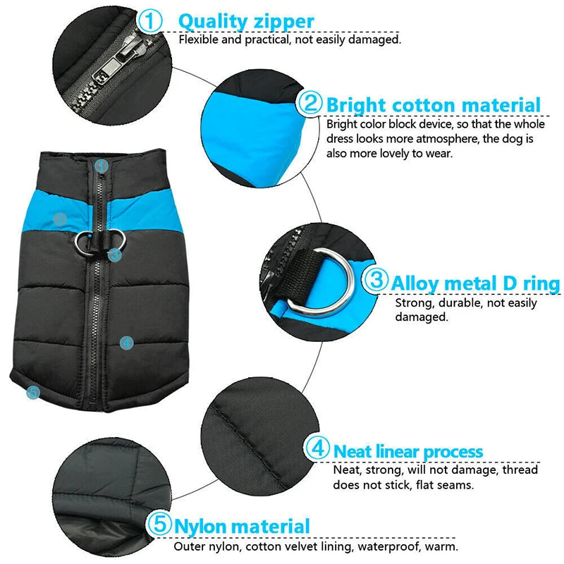 Winter Warm Dog Vest Jacket Pet Clothes