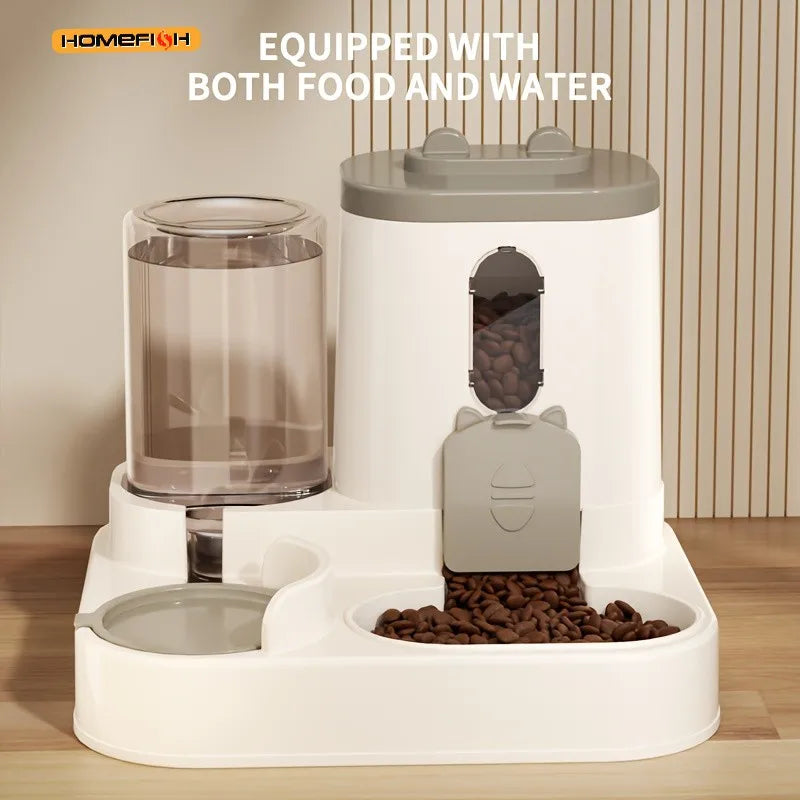 2-in-1 Automatic Cat Food & Water Dispenser