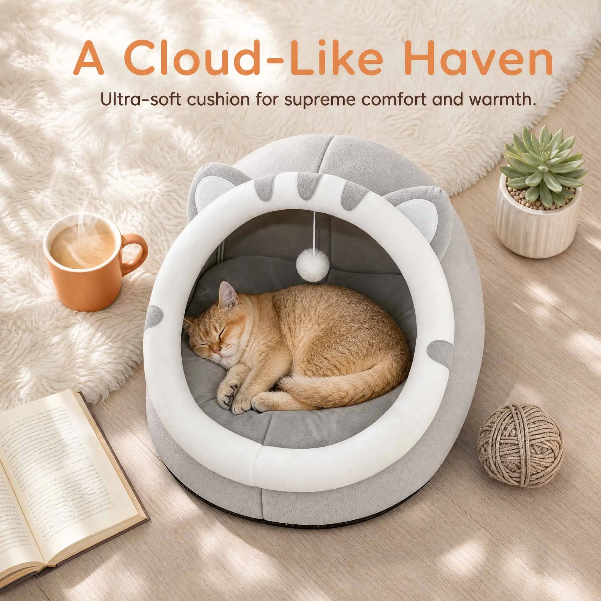Warm Cave Cushion Cat Bed Pet House