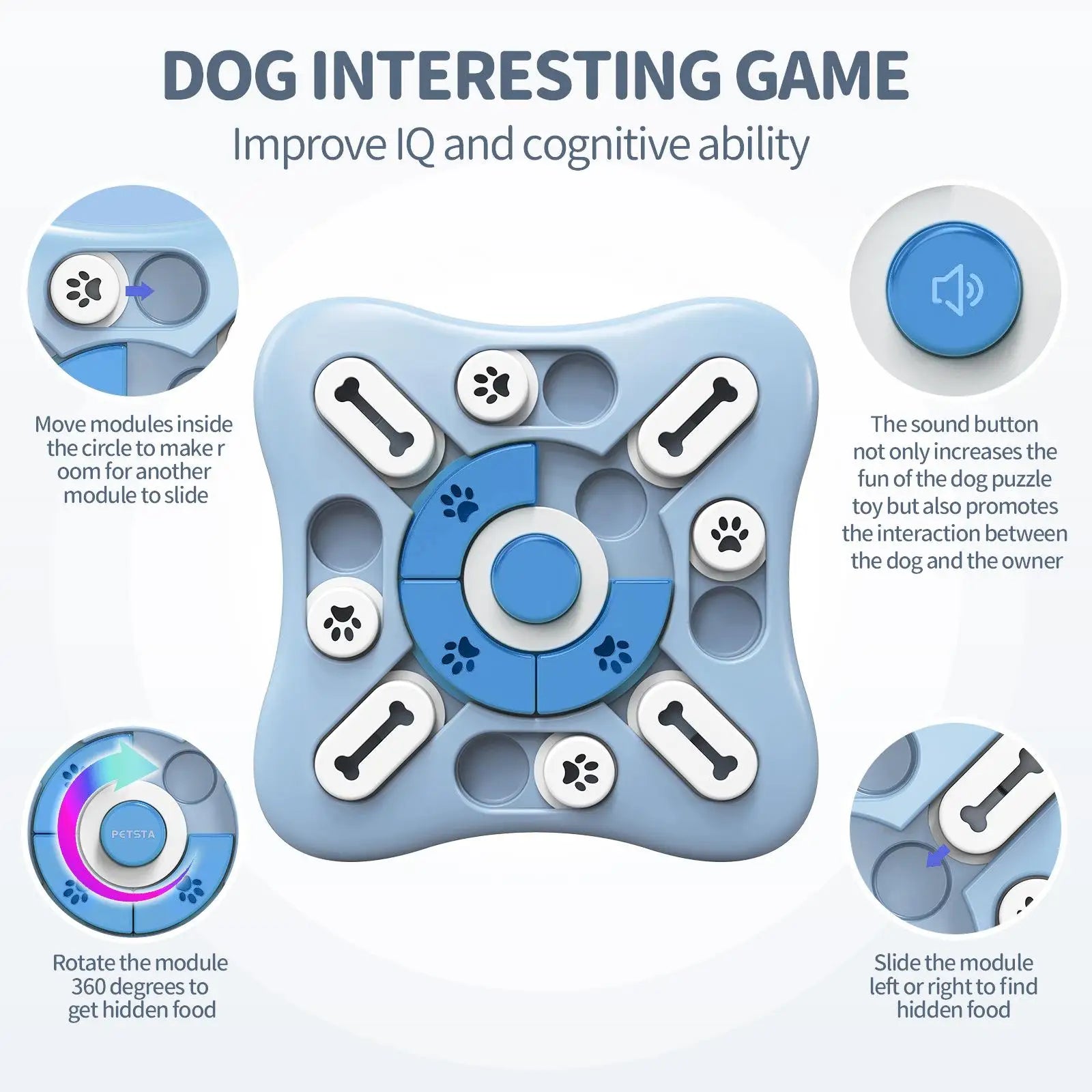 Interactive Slow Feeder Puzzle Bowl for Pets