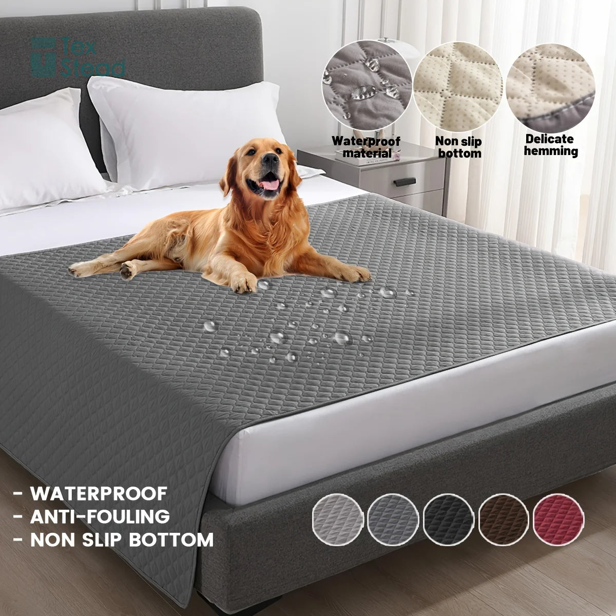 Non-Slip Waterproof Pet Bed Cover for Dogs