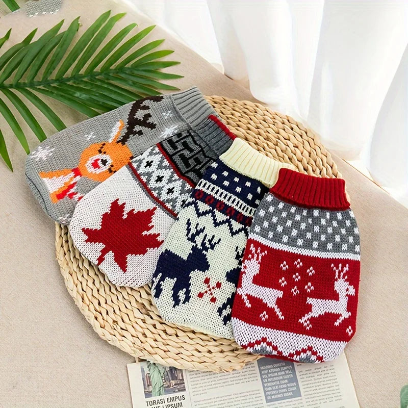 Knitted Christmas Wool Sweater for Pets