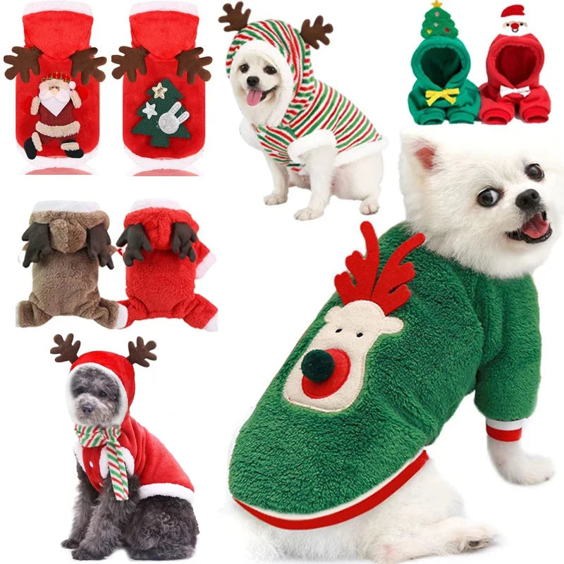 Warm Christmas Elk Hoodie for Pets