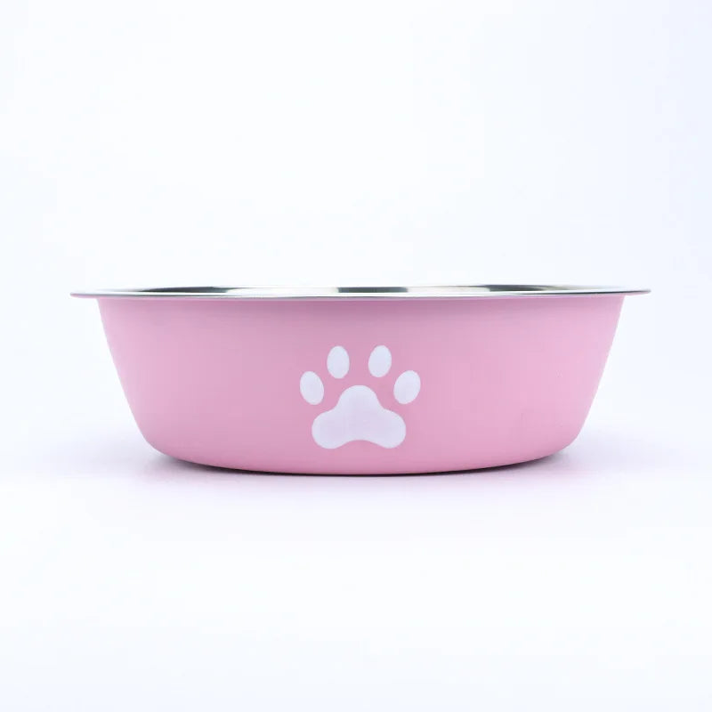 Paw Print Stainless Steel Pet Feeding Bowl