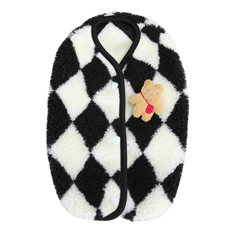Classic Plaid Fleece Jacket for Dogs