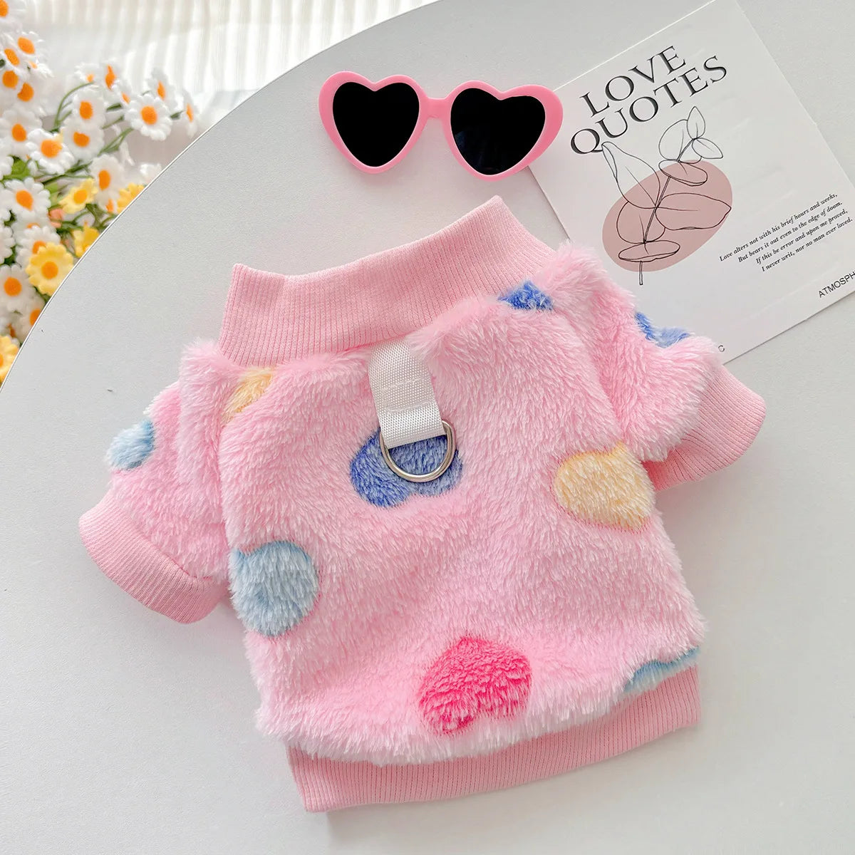 Super Soft Warm Winter Dog Jacket Hearted Print
