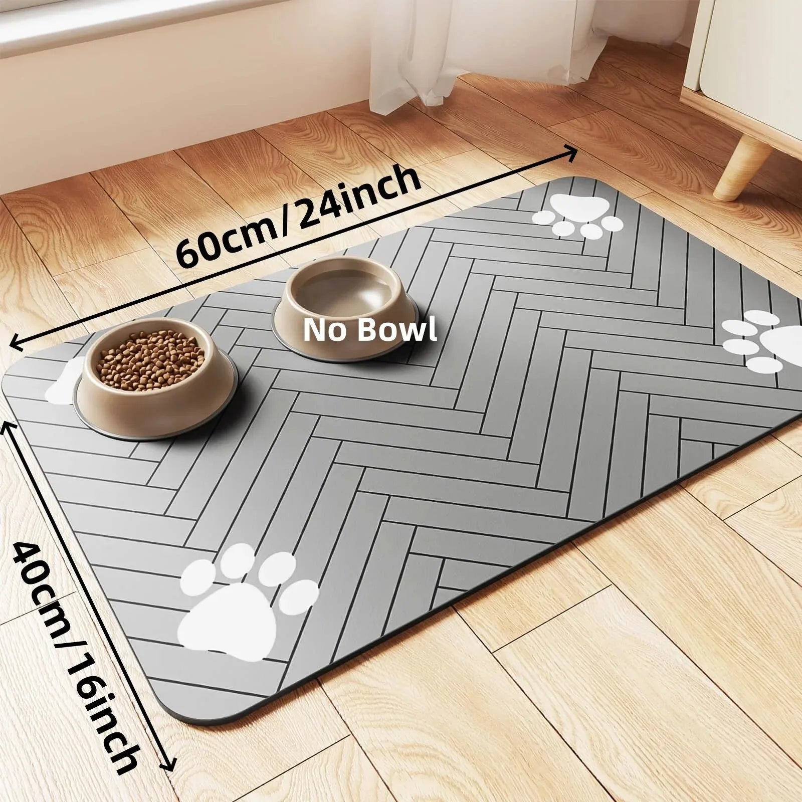 Absorbent Non-Slip Feeding Mat for Dogs and Cats