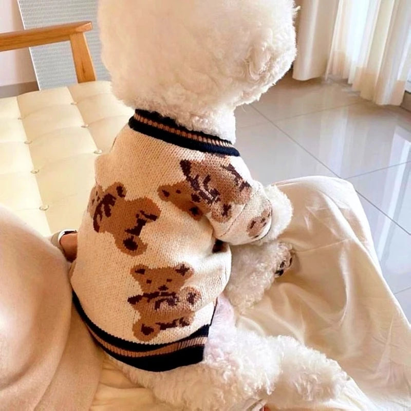 Luxury Striped Cardigan for Chic Pets