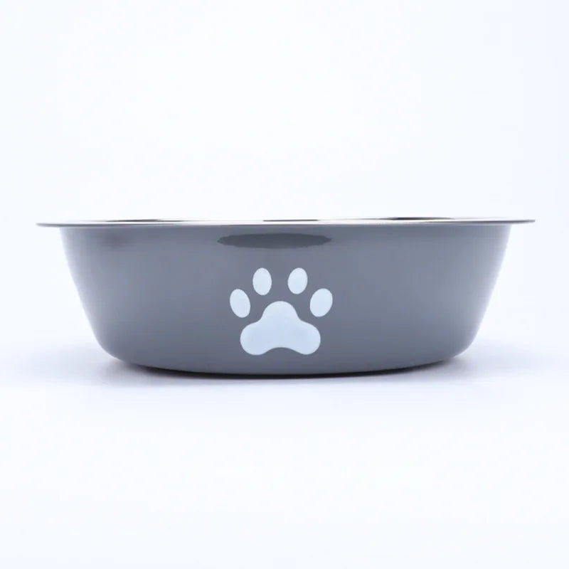 Paw Print Stainless Steel Pet Feeding Bowl
