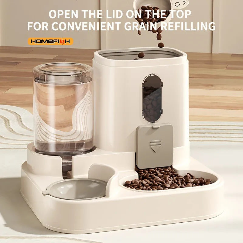 2-in-1 Automatic Cat Food & Water Dispenser