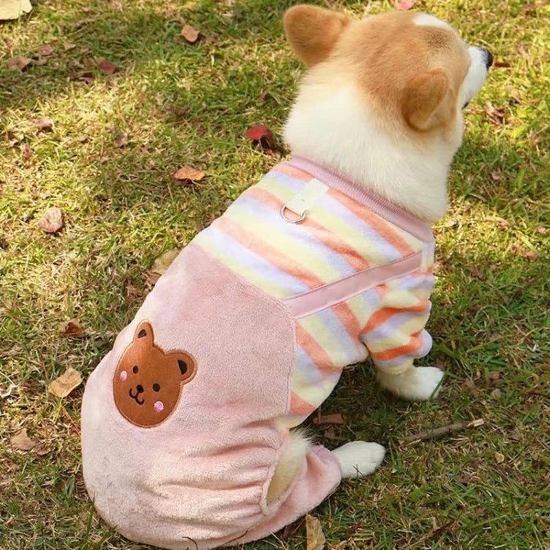 Warm Fleece Jumpsuit with Leash Ring