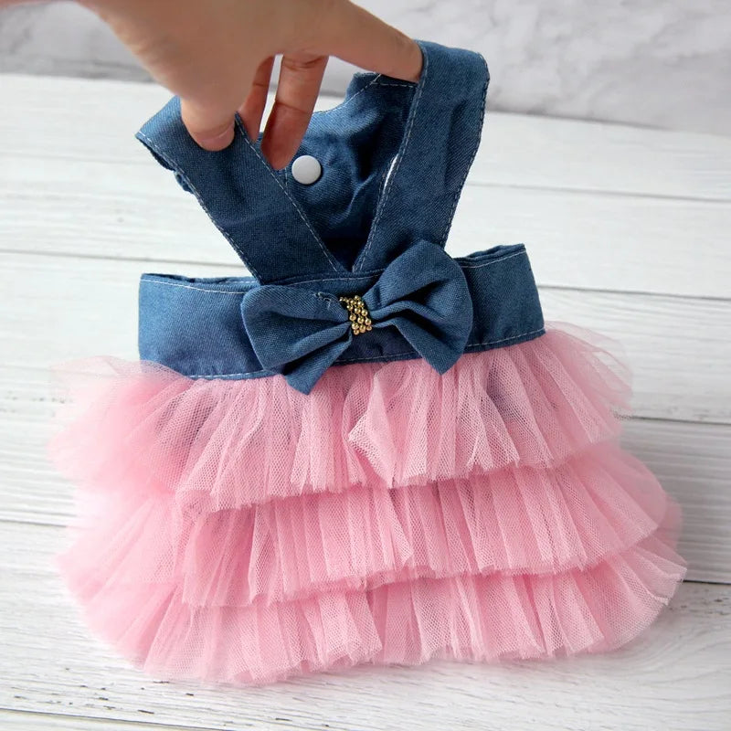 Lace Stripe Princess Dress for Dogs