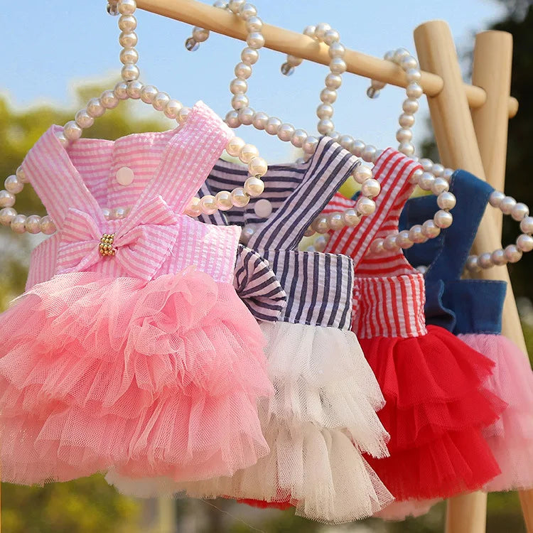 Lace Stripe Princess Dress for Dogs