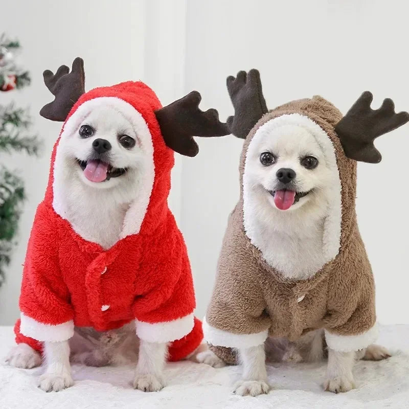 Warm Christmas Elk Hoodie for Pets