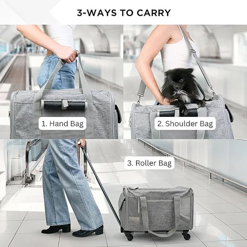 Wheeled Airline-Approved Pet Trolley Carrier