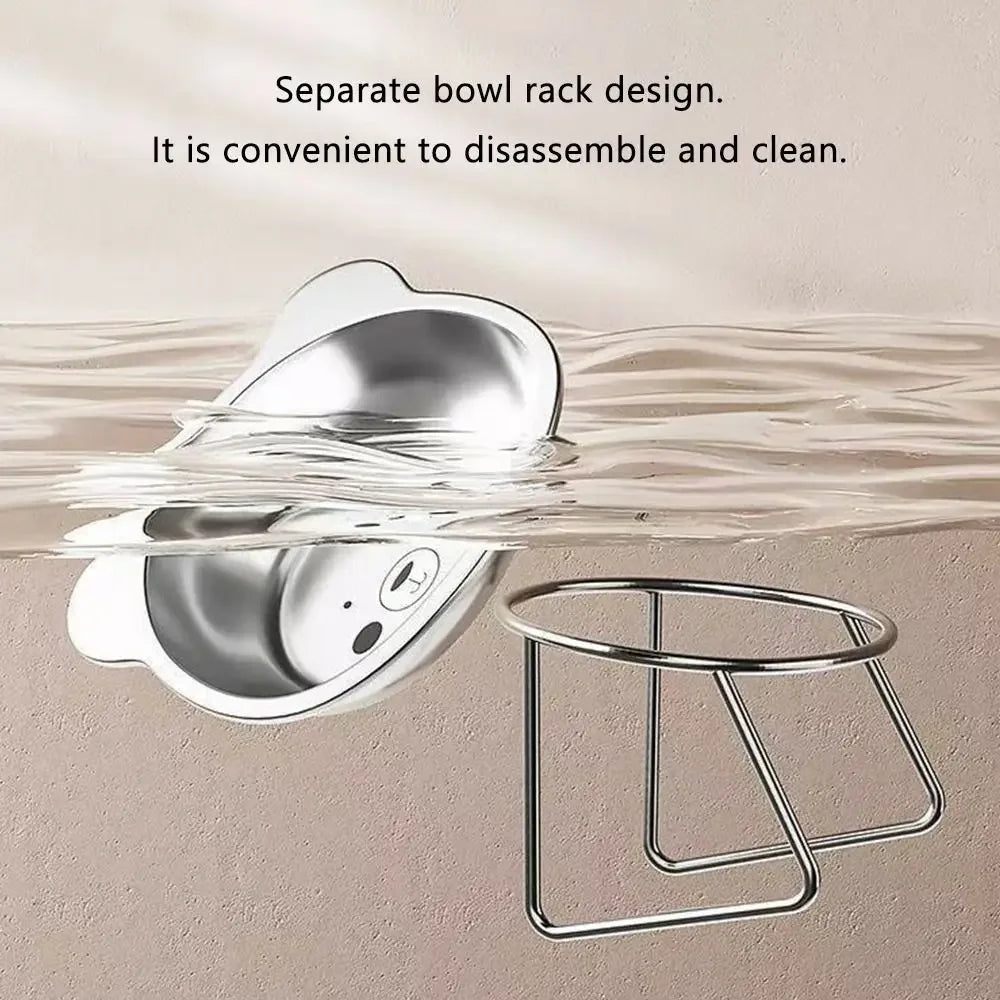 Tilted Elevated Stainless Steel Cat Bowl