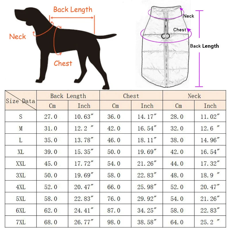 Winter Warm Dog Vest Jacket Pet Clothes