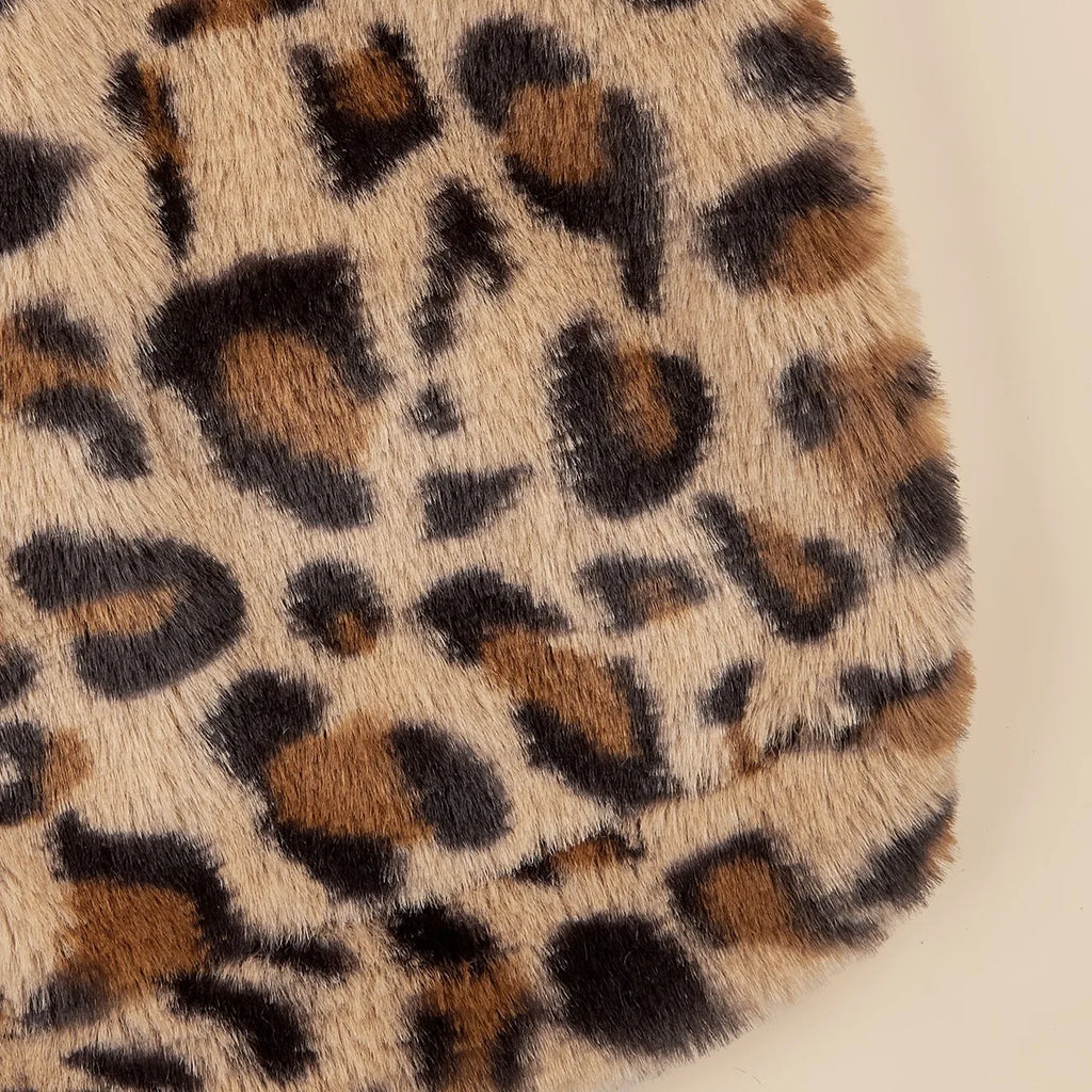 Plush Leopard Hoodie with Cute Ears