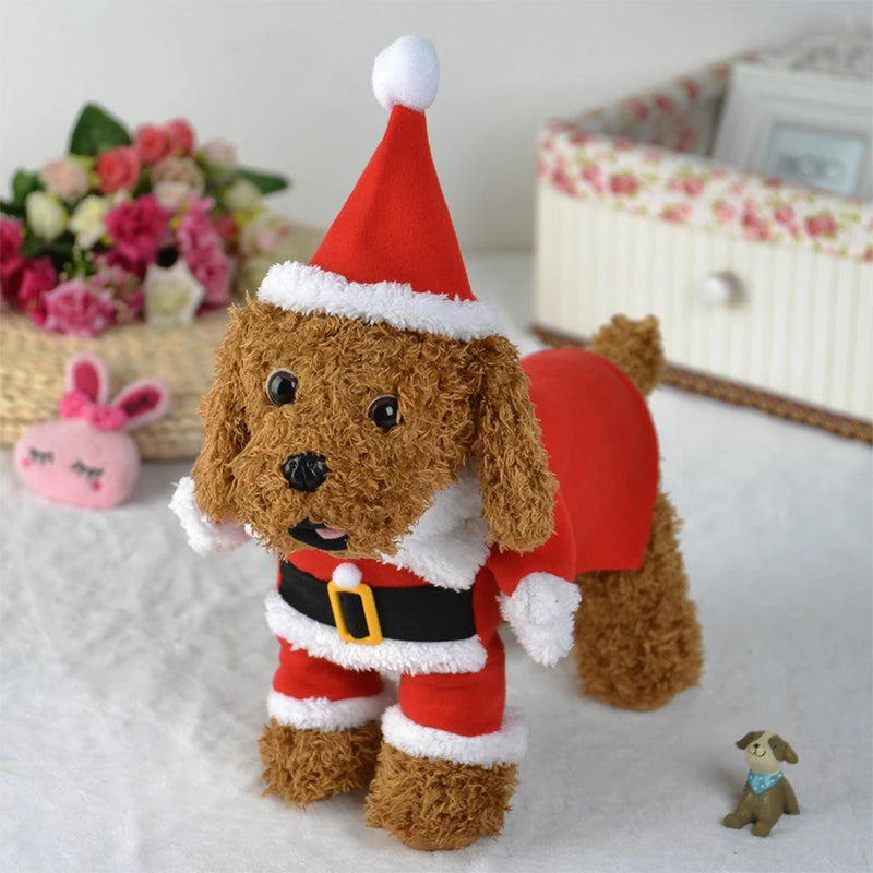 Festive Santa Costume for Small Dogs