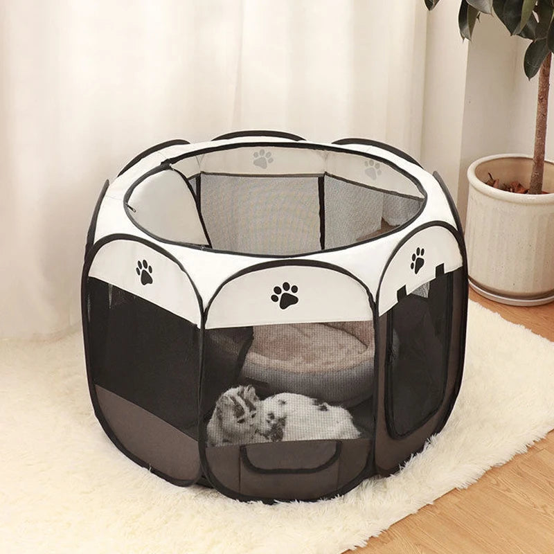 Folding Octagonal Pet Tent Outdoor Playpen Shelter
