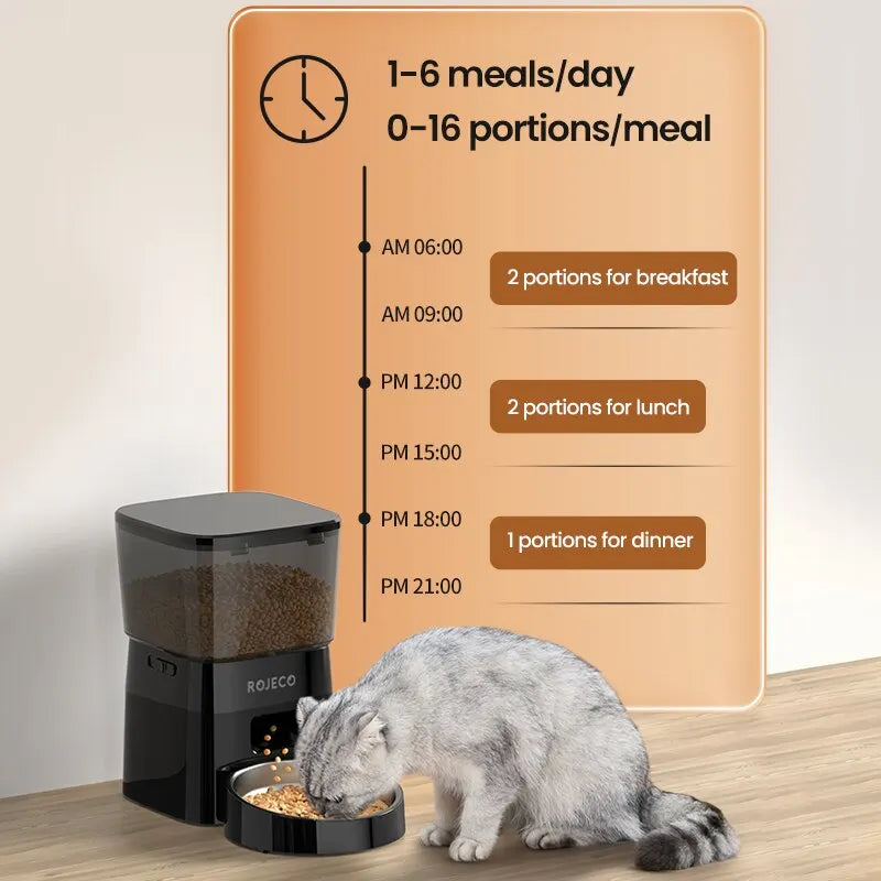ROJECO Smart Automatic Pet Food Dispenser