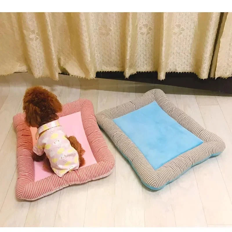 Cooling Ice Silk Pad Bed Dogs Cats
