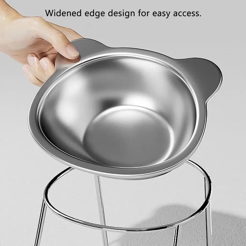 Tilted Elevated Stainless Steel Cat Bowl