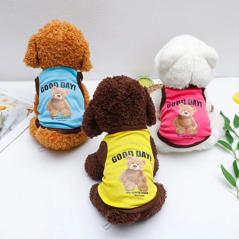 Cartoon Bear Cotton T-Shirt for Dogs