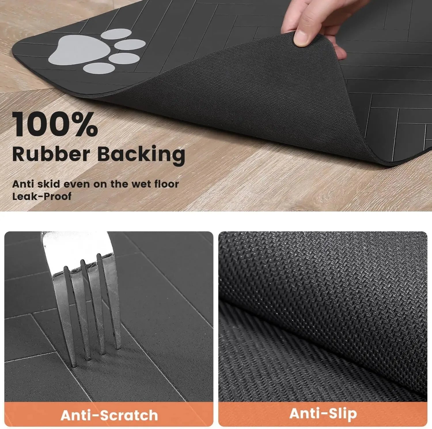 Absorbent Non-Slip Feeding Mat for Dogs and Cats