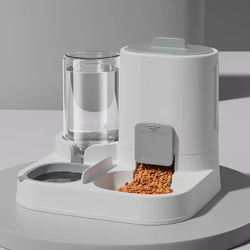 Gravity-Fed Cat Water & Food Dispenser