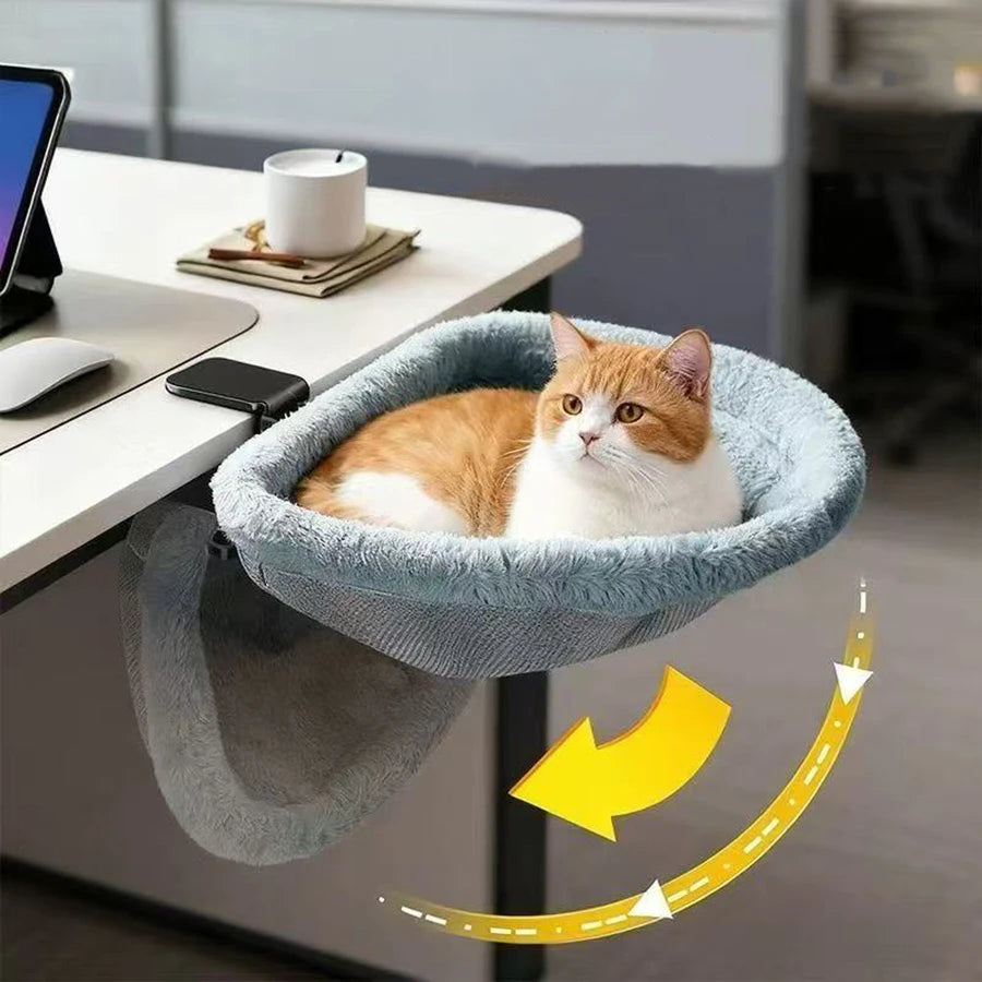 Folding Cat Desk Hammock Perch for Cats