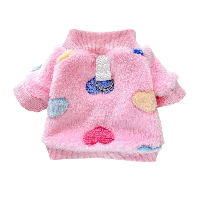 Super Soft Warm Winter Dog Jacket Hearted Print