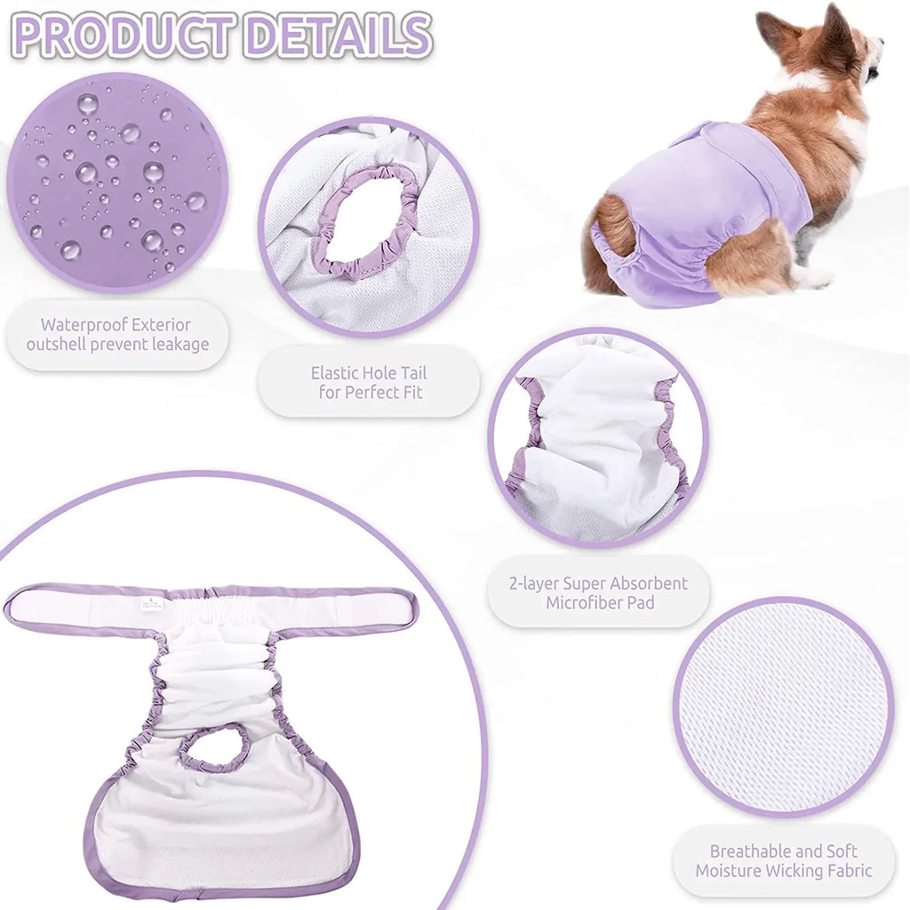 Absorbent Adjustable Diapers for Female Dogs