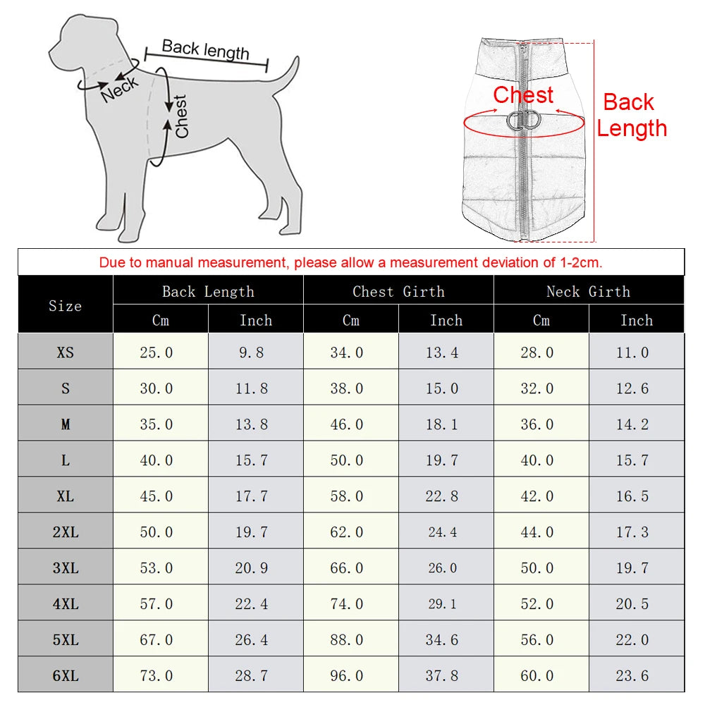 Windproof Waterproof Winter Jacket for Dogs