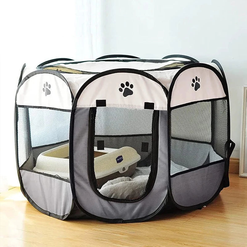 Folding Octagonal Pet Tent Outdoor Playpen Shelter