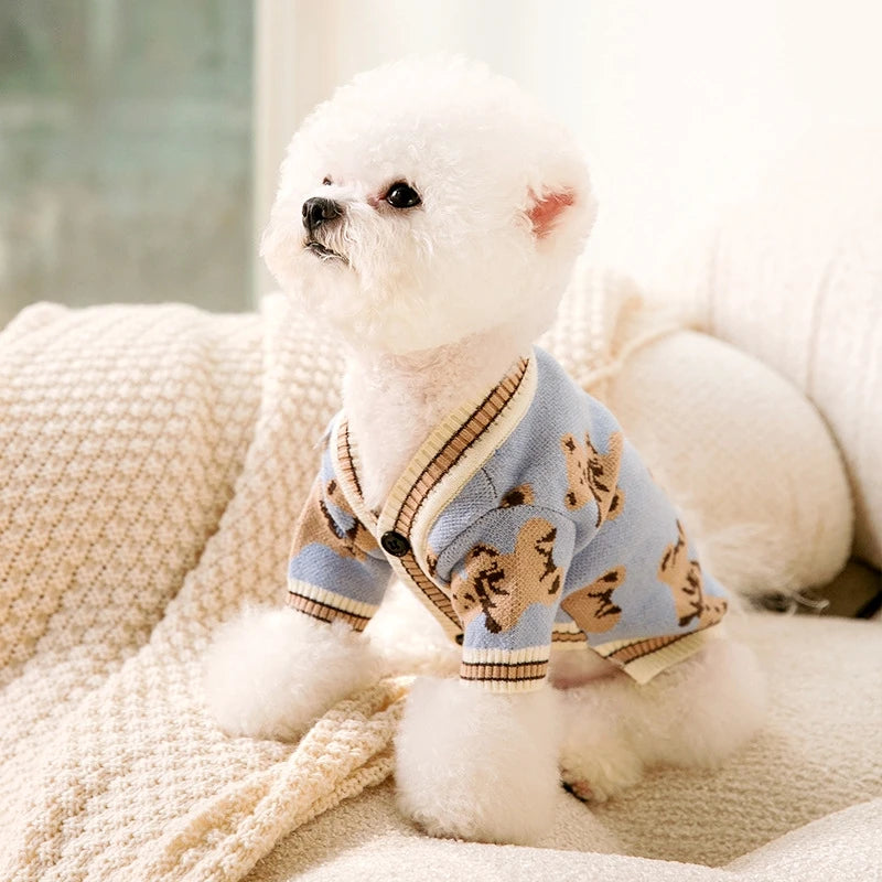 Luxury Striped Cardigan for Chic Pets