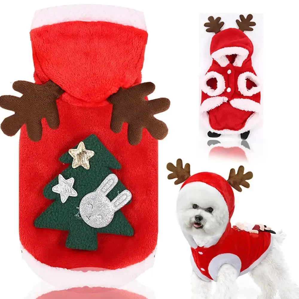 Warm Christmas Elk Hoodie for Pets