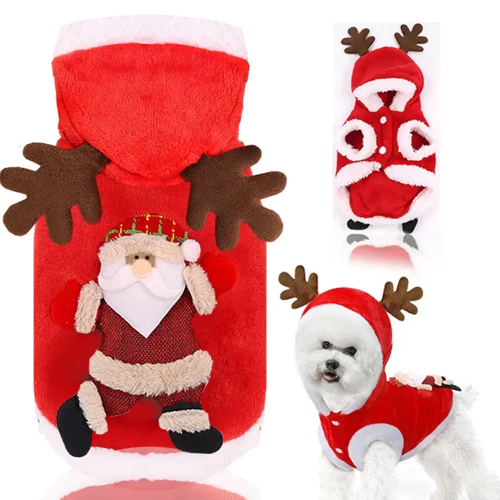 Warm Christmas Elk Hoodie for Pets