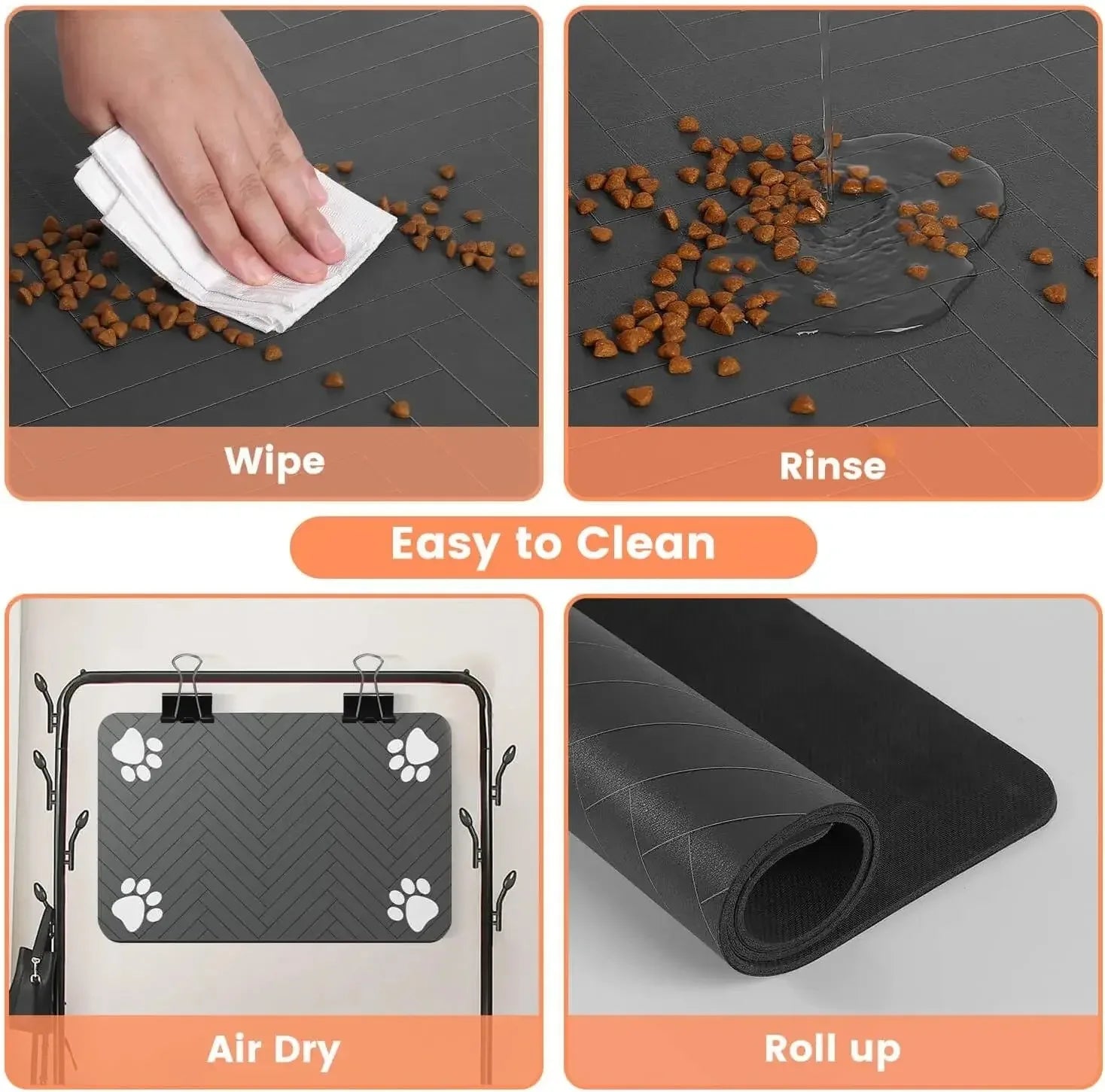 Absorbent Non-Slip Feeding Mat for Dogs and Cats