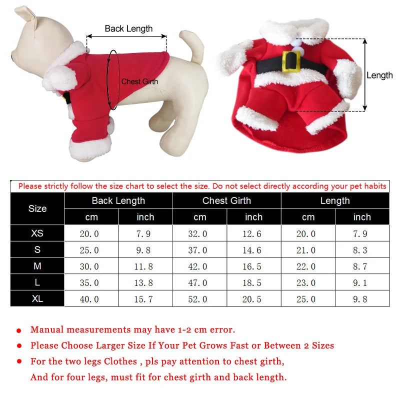 Festive Santa Costume for Small Dogs