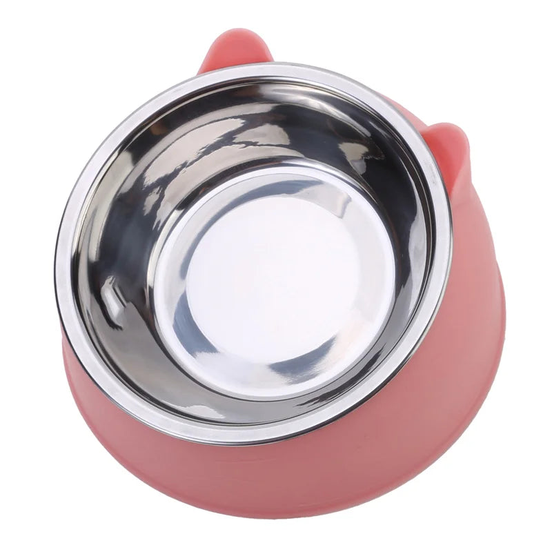 Tilted Stainless Steel Cat & Dog Bowls