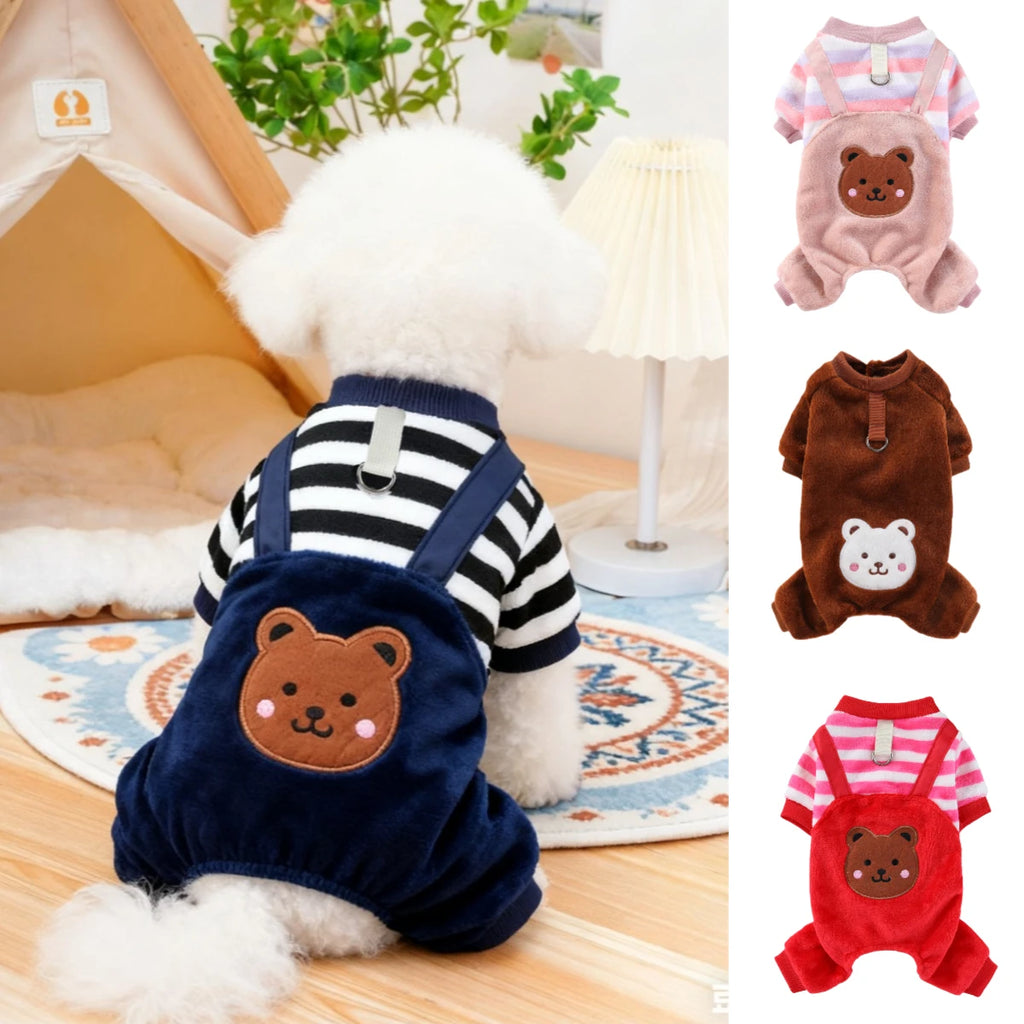 Warm Fleece Jumpsuit with Leash Ring