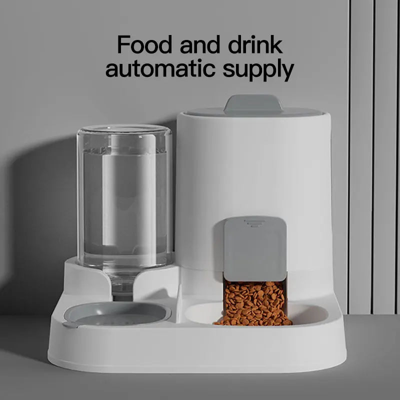 Gravity-Fed Cat Water & Food Dispenser