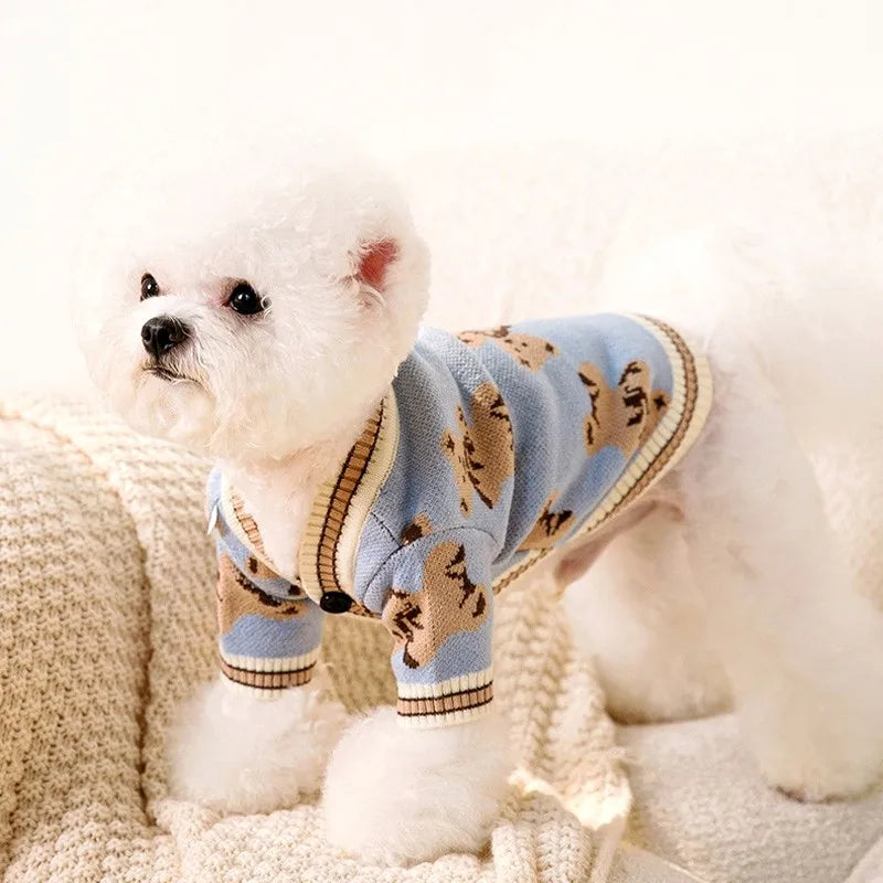 Luxury Striped Cardigan for Chic Pets