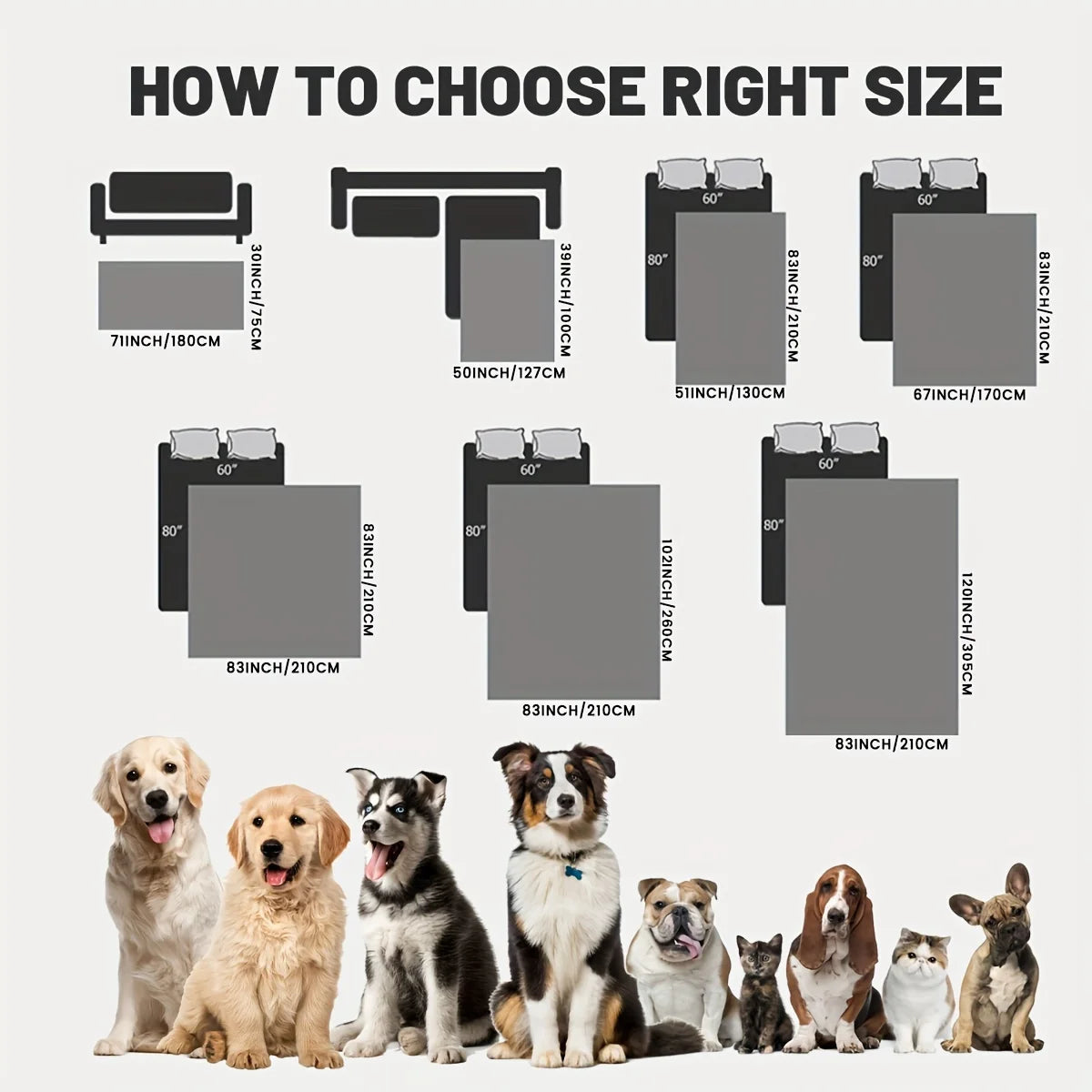Non-Slip Waterproof Pet Bed Cover for Dogs