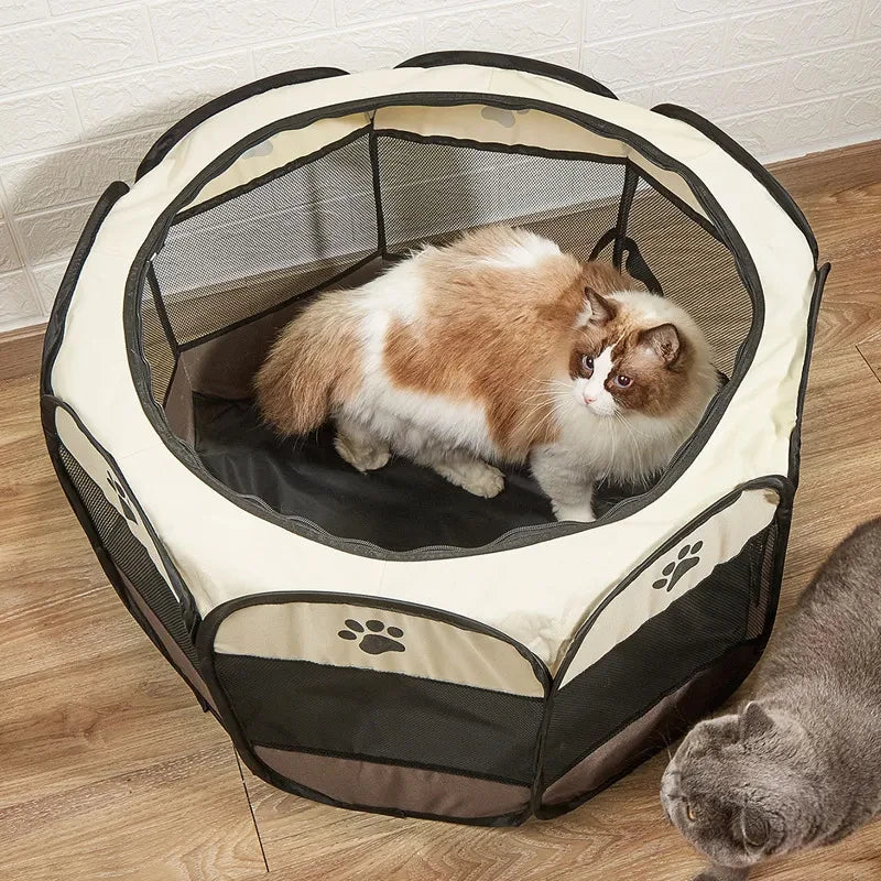Folding Octagonal Pet Tent Outdoor Playpen Shelter