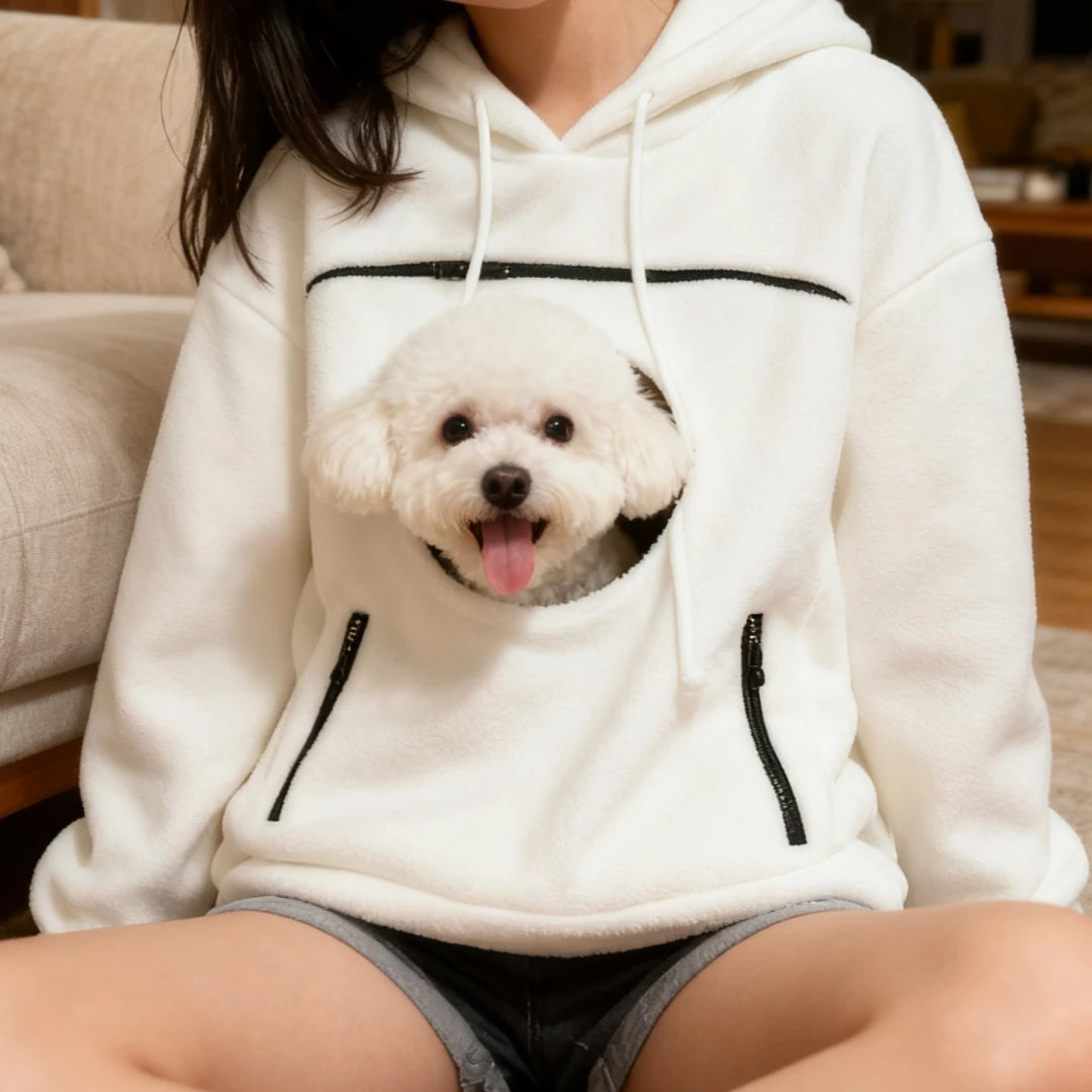 Handmade Emerald Bouclé Pet Carrier Hoodie