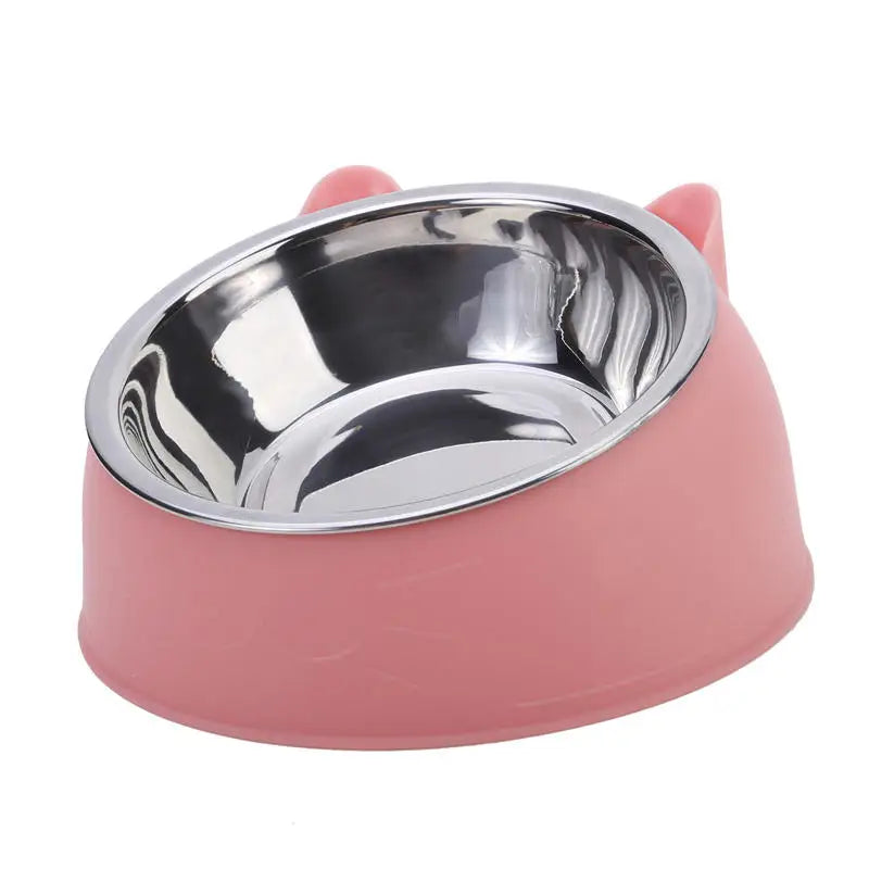 Tilted Stainless Steel Cat & Dog Bowls