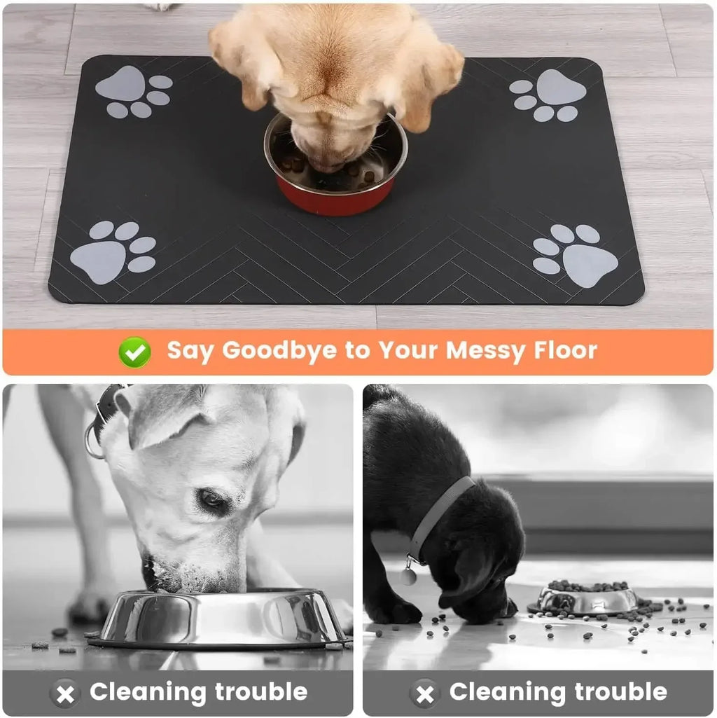 Absorbent Non-Slip Feeding Mat for Dogs and Cats